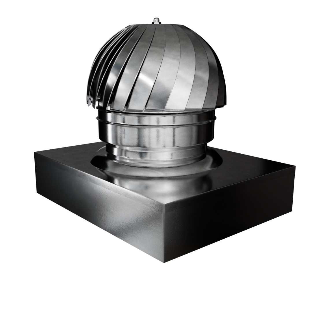 Comignolo Eolico rotante in acciaio inox a base rettangolare — Gran